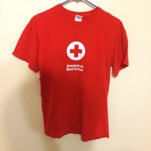 Gildan medium red cross t shirt
